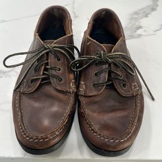 Men’s Dark Brown Leather Quoddy Lace Up Moccasins Pre-Owned Bottom Of Shoe Street And Grass Particles From Use Size 9 Boat Shoes Fashion, Boat Style, Men Shoes Formal, Boat Fashion, Leather Boat Shoes, Charles Tyrwhitt, Deck Shoes, Walking Shoes Women, Formal Shoes For Men