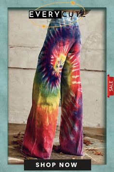 Women's Vintage Print Casual Wide Leg Pants Trendy Multicolor Straight Leg Wide Pants, Summer Mid-rise Wide Leg Pants With Loosely Fitted Hips, Casual Multicolor High Waist Wide Leg Pants, Multicolor Full Length Pants, Baggy High Waist Multicolor Bottoms, Multicolor Relaxed Fit Wide Leg Pants, Multicolor High Waist Jeans For Fall, Casual Multicolor Wide Leg Pants, Multicolor Full Length Jeans For Summer