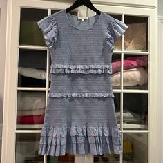 Lsf Smocked Dress, Medium, Lightly Worn, One Little Stain At The Top, Barely Noticeable Smocked Dress, Dress Medium, At The Top, Smocking, The Top, Colorful Dresses, Color Blue, Stain, Womens Dresses