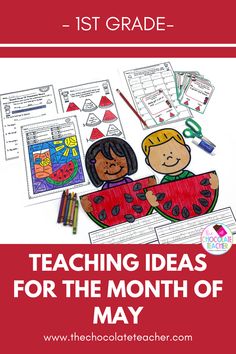 Watermelon craft, worksheets, and writing to practice possessive and plural nouns. May Activities, Centers First Grade, Activities For First Grade, Grammar Review, Math Exercises