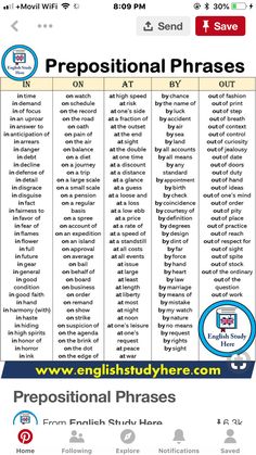 a poster with the words prepositional phrases