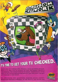 an advertisement for the cartoon network, it's time to get your tv checked