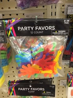 party favors are on display in the store for $ 2 99 each or 12 count