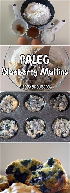 blueberry muffins are in the pan and ready to be baked