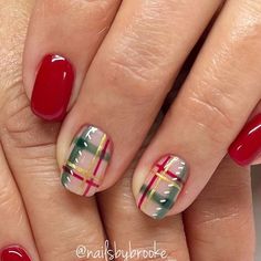 Brooke Jensen on Instagram: "Fellin’ the Christmas spirit with some plaid!!🙌🏼♥️ . . . . #gelpolish #handpaintednailart #naturalnailsonly #utahnailtech #utahnailartist #nailartist #nailart #naildesigns #nailartdesigns #freehandart #freehandnailart #gelnails #nails #nailmagazine #nailinspo #holidaynails #christmasnails #christmasnailart #decembernails #trendychristmasnails #festivechristmasnails #christmasplaidnails #christmasplaidnailart #plaidnails #redplaidnails #greenplaidnails #decemberplaidnails #redchristmasnails #holidayplaidnails #nailsbybrooke___Christmas" Flannel Christmas Nails, Plaid Xmas Nails, Christmas Flannel Nails, Christmas Nails Tartan, Tartan Nails Christmas, Red Plaid Nails Christmas, Christmas Plaid Nails Design, Red And Green Plaid Nails, Tartan Christmas Nails