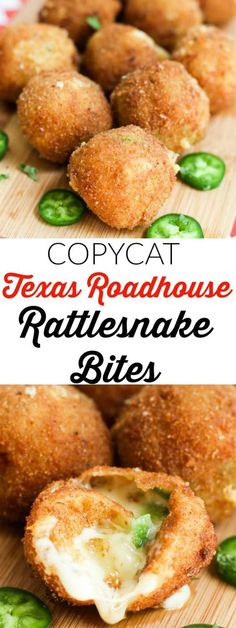 rattlesnake bites made from deep-fried jalepenos and cheese Copycat Appetizers, Texas Roadhouse Rattlesnake Bites, Copycat Texas Roadhouse, Restaurant Foods, Restaurant Copycat, Spicy Appetizers, Best Appetizer Recipes, Appetizers Easy Finger Food