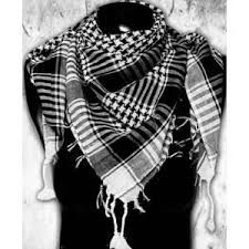 a black and white photo of a scarf