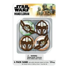 star wars the clone set of 4 napkins and coasters with boba fett helmet