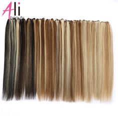 Ali-Beauty #613 Straight Blonde Hair Bundles Human Hair Extensions Remy Hair Weft 18-26"Can Cury Can Dyed Product Description: Brand：  ALI-Beauty Item:    Human Hair Weft Weight:   100G/Bundle Length:    16-28 Inches Human Hair Type： Straight Brazilian/Peruvian/Malaysian/Indian/European Remy Hair Material：100% Human Hair Without Chemical Processed Feature： 100% Real Natural Human Hair Used. No Synthetic, No Animal Hair ! Real Human Hair ! Double Wefted, Tight, Neat ! Soft, Smooth, Gloosy, Silky, Straight ! Healthy To End, No Split ! No Shedding, No tangle, No Knots, No Lice ! Can Be Curled, Straightened, Can Be Dyed To More Darker Color ! Service: Wholesale/Drop shipping/OEM/Customized(Labels,tags,bags,closure,wig available) Advantage: We Have Own Factory, Have Over 15 Years Experience. Mo Hair Weft Extensions, Weft Extensions, Natural Human Hair, Straight Blonde Hair, Brazilian Remy Hair, Closure Wig, Hair Weft, Hair Weave, Real Human Hair