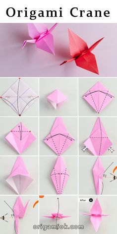 Origami cranes represent good wishes and it is emotional support for people. Make an easy origami crane through simple steps, hope your wish comes true. Easy Origami Step By Step Simple, Origami Crane Step By Step, Japanese Graduation, Origami Deco, Origami Penguin, Origami Japanese, Origami Animal, Japanese Party, Simple Origami