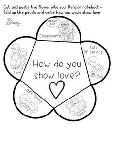 a coloring page with the words how do you show love?