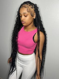 Curly Braided Hairstyles, Braided Hairstyles For Black Women Cornrows, Black Ponytail Hairstyles, Big Box Braids Hairstyles, Box Braids Hairstyles For Black Women, Braided Hairstyles Easy, Human Braiding Hair