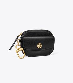 Robinson Card Case Key Ring: Women's Designer Card Cases | Tory Burch Tory Burch Airpods Case, Luxury Compact Travel Coin Purse, Modern Travel Coin Purse With Key Clip, Modern Coin Purse With Key Clip For Travel, Travel Bags With Key Clip, Rectangular Travel Coin Purse With Keychain, Travel Coin Purse With Interior Key Chain Holder, Travel Coin Purse With Key Clip, Rectangular Coin Purse With Key Leash For Travel