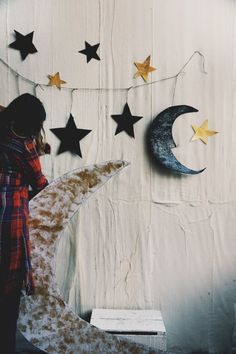 DIY Decor Trend: 7 Celestial Phases of the Moon Projects | Apartment Therapy Halloween Party Backdrop, Moon Projects, Halloween Backdrop, Paper Moon, Phases Of The Moon, Photo Booths, Party Backdrop, Space Theme