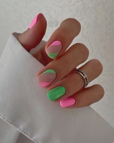 Nails Art Designs, Summer Gel Nails, Bright Nails, Manicure Y Pedicure, Fancy Nails