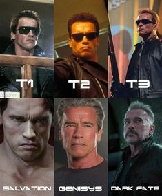 the actors in term and x - men are shown with their name on each one