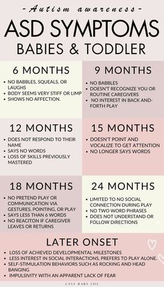 Most little weird things that babies and toddlers do or don't do are nothing to worry about. But there are some real, early signs of autism spectrum disorder/ ASD symptoms / ASD traits that parents should know about. Learn which here, and bookmark for future reference! (Crucial info on baby development, baby milestones, baby month by month, toddler development, toddler behavior, baby health, toddler milestones, sick baby.) Asd Symptoms, Two Word Phrases, Baby Development Activities, Motherhood Advice, Toddler Hacks, Toddler Milestones, Self Help Skills, Toddler Behavior, Sick Baby