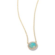 This luminous natural opal pendant features a stylish oval shape in an east-west (horizonal) position and a shimmering halo of natural diamonds. Crafted in warm 14-karat yellow gold  it comes on a matching adjustable rolo chain for multiple necklace lengths. Clean natural opal gently in warm water with mild detergent and a soft toothbrush or cloth. Avoid bleach  chemicals and cleaners  and rapid temperature changes. Step Kids, Halo Pendant, Soft Toothbrush, Rolo Chain, East West, Opal Pendants, Opal Necklace, Natural Opal, Diamond Halo