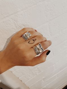 The shades ring. The perfect summer addition to the triple stacker, and looks great by itself. Made with 100% recycled 925 sterling silver. Eyes Ring, Gold Tooth, Crying Eyes, Ring Stacks, Gold Teeth, Thick Ring, J Us, Three Rings, Eye Ring