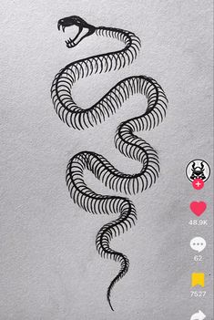 a black and white drawing of a snake on a piece of paper with the words't