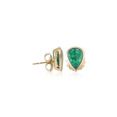 Embrace understated elegance with the Emerald Teardrop Stud Earrings from Chanda’s Collection at Princess Jewelry. These exquisite earrings feature pear-shaped emeralds set in polished yellow gold, offering a timeless design that complements any style. The natural beauty of the emeralds, with their rich green hues and unique textures, makes these studs perfect for both everyday wear and special occasions. Designed for the woman who appreciates simplicity and luxury, these earrings are a versatil Diamond Ear Cuff, Unique Textures, Princess Jewelry, Gemstone Bangle, Green Hues, Rich Green, Charm Rings, Gemstone Necklace Pendant, Emerald Jewelry