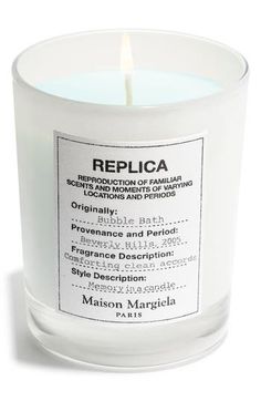 What it is: A luxury candle that re-creates the soothing atmosphere of a hot, foaming bath. Fragrance story: It features the delicate aroma of a soap bubble accord and coconut essence. Paired with white musk and patchouli, the comfort of a thick towel is made tangible as the fragrance fills the room. Style: Floral. 5.82 oz. Made in France Bubble Bath Candles, Replica Jazz Club, The Perfume Shop, Maison Margiela Replica, Candles In Fireplace, Lazy Sunday Morning, Margiela Replica, Vanilla Perfume, Jazz Club