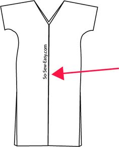 the front and back view of a women's shirt with an arrow pointing to it