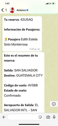 the text message is being displayed on an iphone's screenshote, and it appears to be in spanish