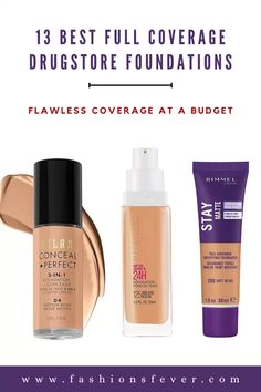 The best foundations ever that provides full coverage that stays all day without making the skin appear cakey and all available at drugstore at affordable prices. Check out the best makeup foundation here. #bestfoundations #drugstorefoundations #drugstoremakeup #foundation