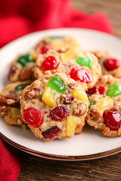 cookies with fruit and nuts on a plate