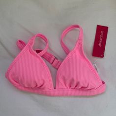 Nwt Target Hot Pink Bikini Top. Super Flatter, With Padding And Adjustable Straps. Size Xs Spring Beachwear Fitted Bra, Trendy Fitted Summer Bra, Summer Fitted Bra For Sunbathing, Pink Seamless Bra For The Beach, Trendy Pink Seamless Swimwear, Seamless Fitted Bra For Poolside, Trendy Fitted Swimwear With Triangle Top, Pink Seamless Triangle Halter Top, Fitted Summer Bra For Poolside