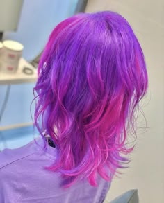 Purple And Pink Hair Color Ideas, Haircut And Color Ideas, Colourful Hair Ideas, Growing Out My Hair, Winx Tecna, Bright Pink Hair, Hairstyles Colour, Pink Purple Hair, Haircolor Ideas