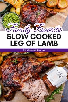 family favorite slow cooked leg of lamb with potatoes and peas