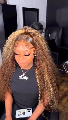 Pizazz Hair - Must Have This Hairstyle Highlight Frontal Wig, Wigs Wet And Wavy, Diy Hair Wig, Black Hair Inspiration, Wet And Wavy Hair, Braided Hairstyles For Black Women Cornrows, Birthday Hairstyles, Quick Weave Hairstyles