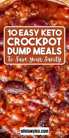 a pot full of crockpot dump meats with text overlay