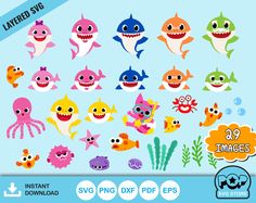 Baby Shark Clipart, Baby Shark Svg, Shark Png, Shark Clipart, Shark Svg, Toy Money, Shark Themed Birthday Party, Diy Birthday Banner, Shark Family