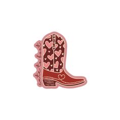 a cowboy boot with hearts on it