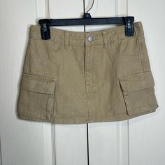 Never Worn Before Cheap Khaki Mini Skirt, Cargo Mini Skirt, Mini Skirt, Womens Skirt, Mini Skirts, Skirt, Women Shopping, Color