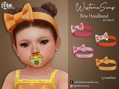 The Sims Resource - Bow Headband for Infants Sims 4 Infant Cc, Sims 4 Infant, Anna Zak, Infant Cc, Mods Sims 4, Ts4 Mods, Sims Baby, Pelo Sims, Free Sims 4