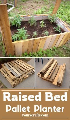 raised bed pallet planter made out of wooden pallets