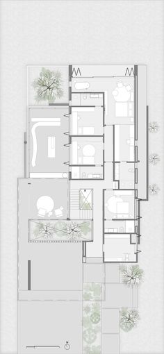 the floor plan for this modern house is very simple and has lots of space to move around