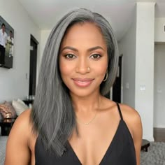 Rihanna Gray Hair, Salt And Pepper Hair Black Women Wig, Black Natural Hair With Highlights, Grey Hair Highlights Black Women, Salt And Pepper Human Hair Wigs, Gray Hair Black Women, Grey Hair Highlights, 5x5 Closure Wig