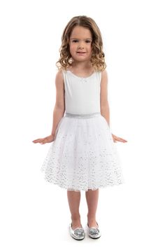 It's irresistible to twirl, jump, and dance in this fun, soft shimmery silver tutu! Ages 3-8 Made with three layers of silver soft tulle that with a knit underskirt and decorated with silver sequins Soft elastic waistband to fit a variety of sizes and ages Breathable, Silky Soft, 100% Polyester Fabrics Accessories Sold Separately Three Layer, Fabric Accessories, Silver Sequin, Polyester Fabric, Knitting, Fabric, Silver