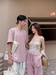 Couple Ootd Casual, Summer Couple Outfits, Couple Twinning Outfits, Matchy Outfit Couple, Couple Dress