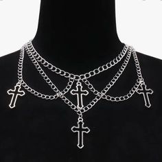 This Stylish Cross Necklace Is Brand New. Gift Boxes Available Upon Request. Layered Cross Necklace, Edgy Jewelry, Gift Boxes, Multi Layering, Womens Jewelry Necklace, Cross Necklace, Jewelry Necklaces, Necklaces, Women Jewelry