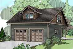 this is an artist's rendering of these garage plans for two car garages