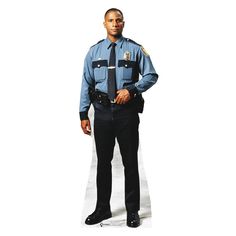 POLICEMAN Lifesize Cardboard Cutout Standup Standee - Front Cardboard Standee, Police Outfit, Cardboard Standup, Outfit Png, Cardboard Cutouts, Police Uniforms, Event Backdrop, Cardboard Cutout, Policeman