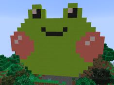 an image of a green frog in minecraft