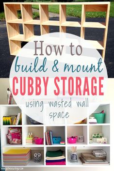 how to build and mount cubby storage using wasted wall space in your home or office