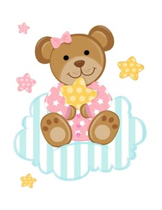 a brown teddy bear sitting on top of a cake